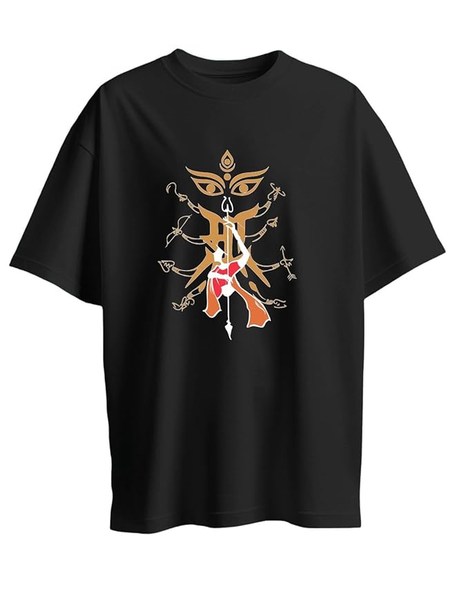 Caseria Men's Cotton Printed T-Shirt -Maa Durga